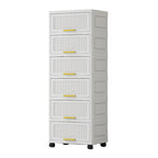 Carrelli da Cucina, Contenitore Pieghevole con Ruote, Armadietto Mobile, Scaffale da Cucina, Contenitore Mobile-Bianco