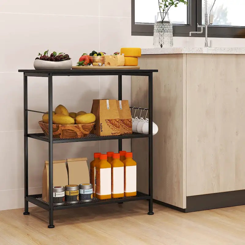 Carrello da cucina a 3 livelli con ripiani per microonde