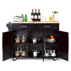 Carrello da Cucina con Isola Top in Legno Mobile Contenitore Rotante
