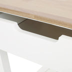 Carrello da Cucina Multifunzionale Contemporaneo con Piano in Legno di Gomma, Ripiani a Doghe Aperte, Rotelle Girevoli, Cassetto e Porta-Asciugamani