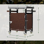 Carrello per Barbecue da Esterno con Piano in Acciaio Inox (sgabello non incluso)