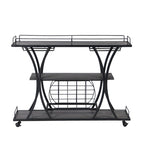 Carrello Bar Industriale Carrello Bar&Servizio Per Cucina Con Ruote 3 Ripiani Di Stoccaggio (sgabello non incluso)