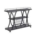 Carrello Bar Industriale Carrello Bar&Servizio Per Cucina Con Ruote 3 Ripiani Di Stoccaggio (sgabello non incluso)