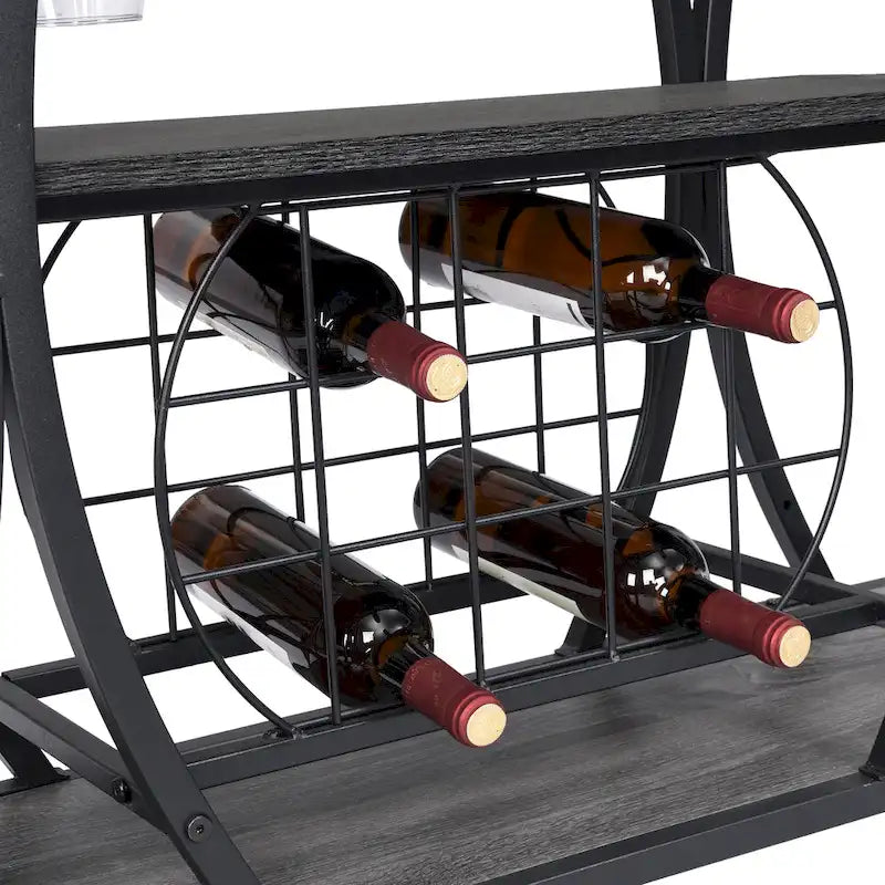 Carrello Bar Industriale Carrello Bar&Servizio Per Cucina Con Ruote 3 Ripiani Di Stoccaggio (sgabello non incluso)