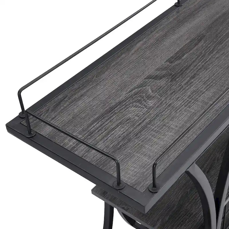 Carrello Bar Industriale Carrello Bar&Servizio Per Cucina Con Ruote 3 Ripiani Di Stoccaggio (sgabello non incluso)