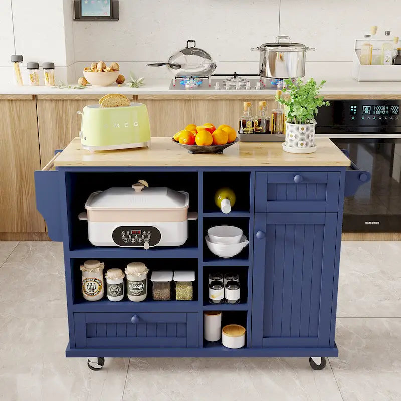 Carrello da Cucina con Isola e Contenitore