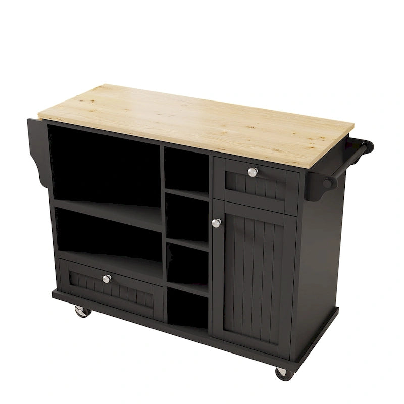 Carrello da Cucina con Isola e Contenitore