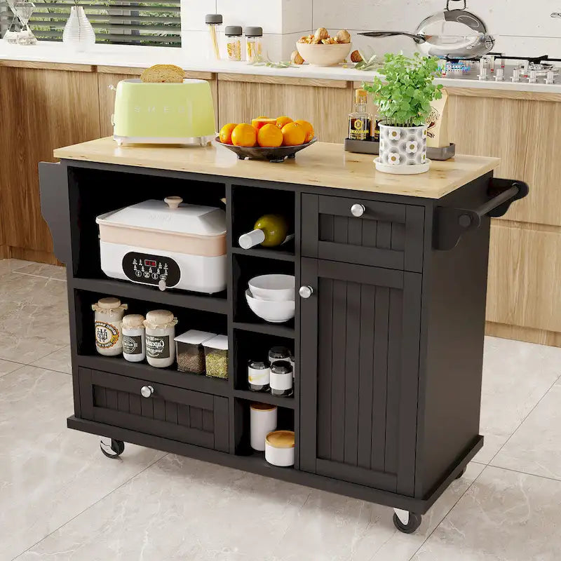 Carrello da Cucina con Isola e Contenitore