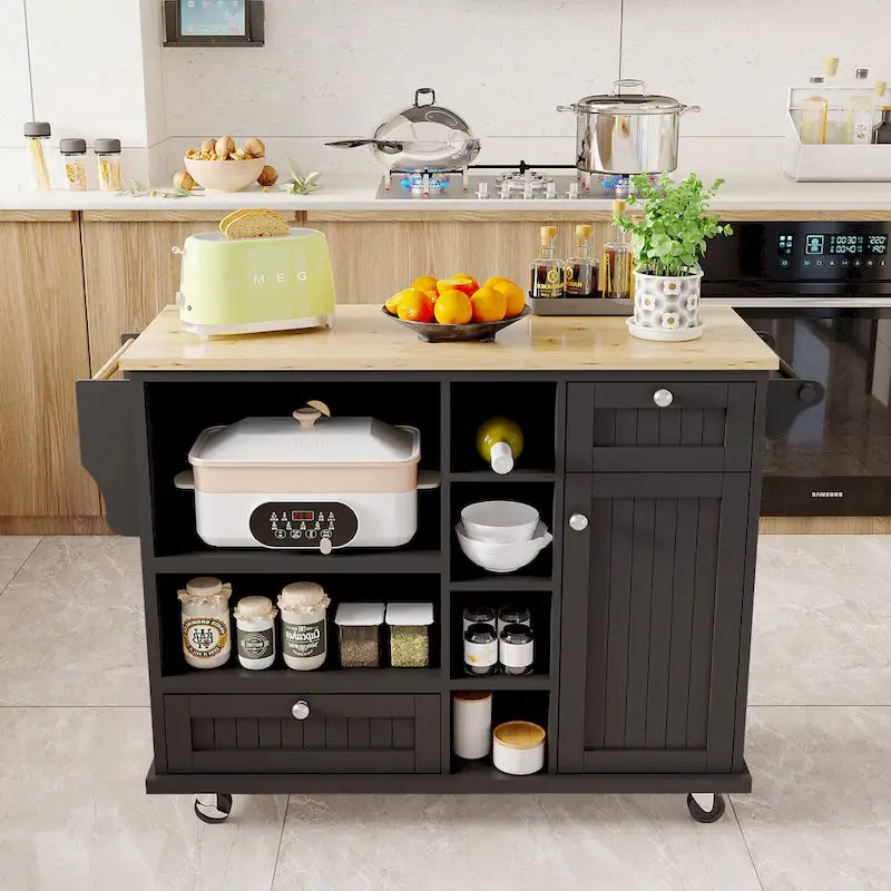 Carrello da Cucina con Isola e Contenitore