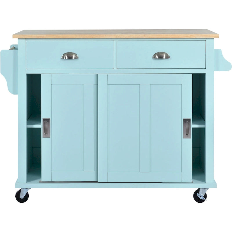 Carrello da cucina con piano d'appoggio ribaltabile in legno di gomma, anta scorrevole a scomparsa con altezza regolabile