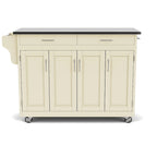 Carrello da cucina Island White con finitura in acciaio inossidabile