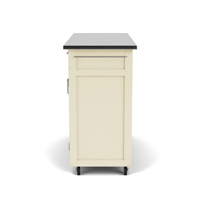 Carrello da cucina Island White con finitura in acciaio inossidabile