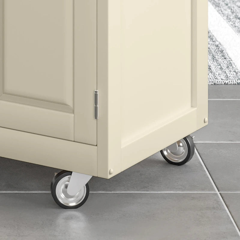 Carrello da cucina Island White con finitura in acciaio inossidabile