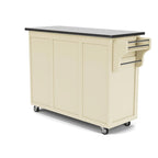 Carrello da cucina Island White con finitura in acciaio inossidabile