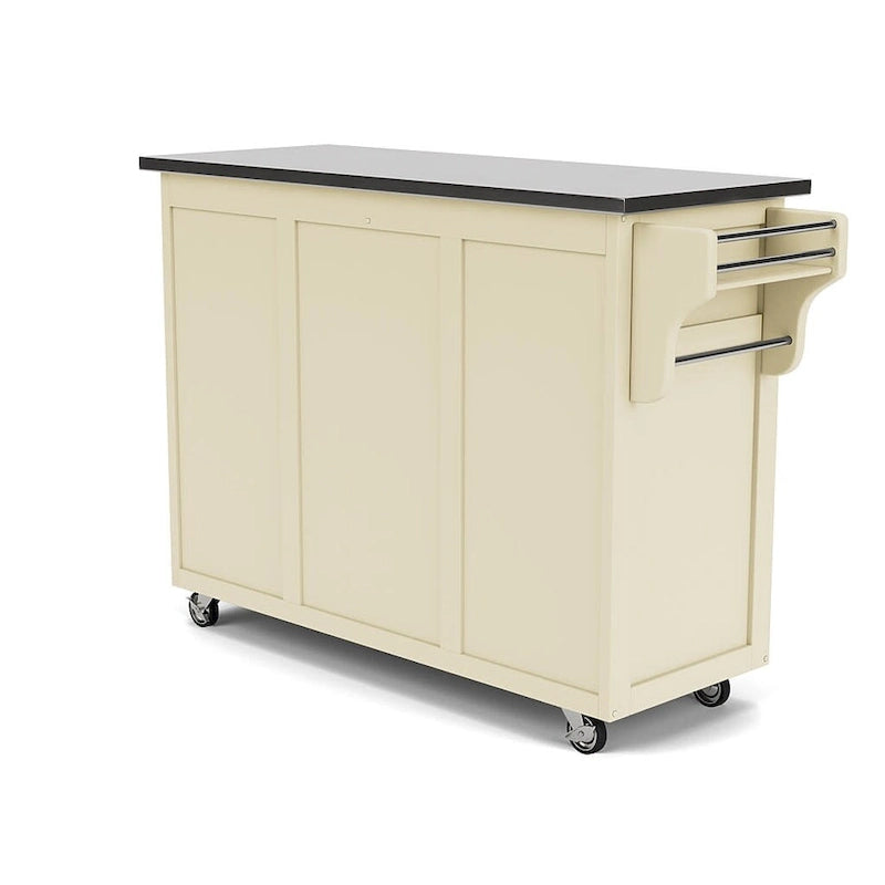 Carrello da cucina Island White con finitura in acciaio inossidabile