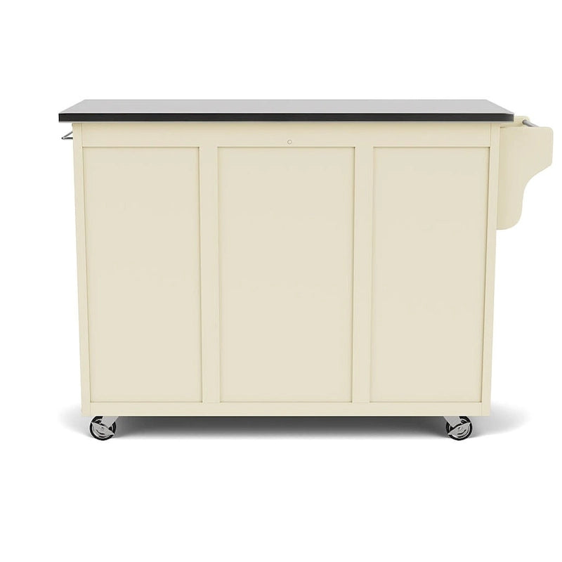 Carrello da cucina Island White con finitura in acciaio inossidabile