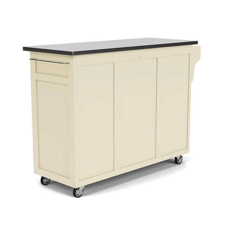 Carrello da cucina Island White con finitura in acciaio inossidabile