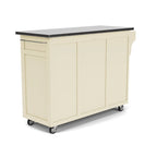 Carrello da cucina Island White con finitura in acciaio inossidabile