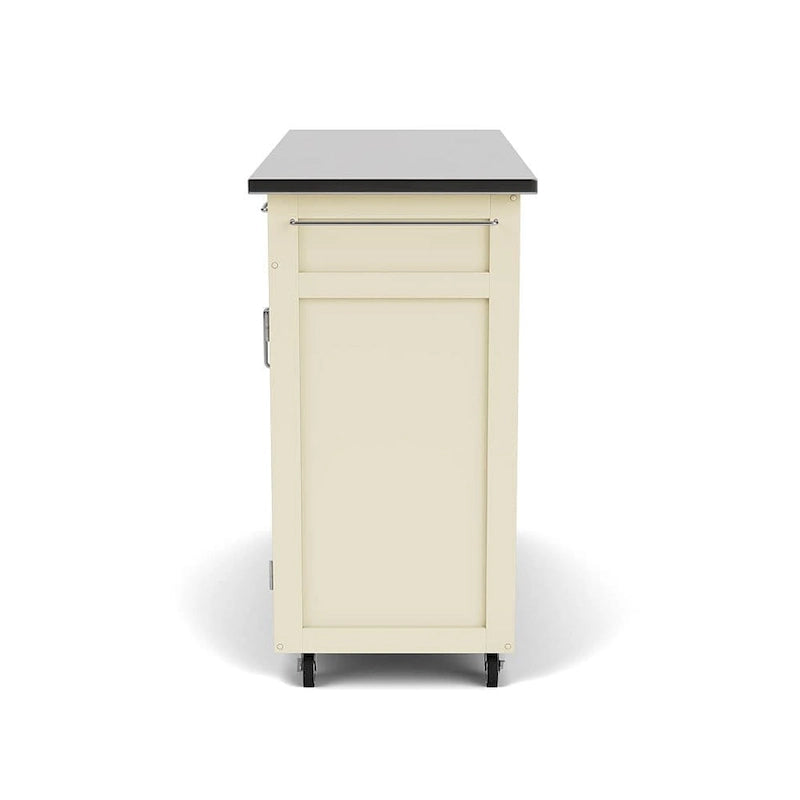 Carrello da cucina Island White con finitura in acciaio inossidabile