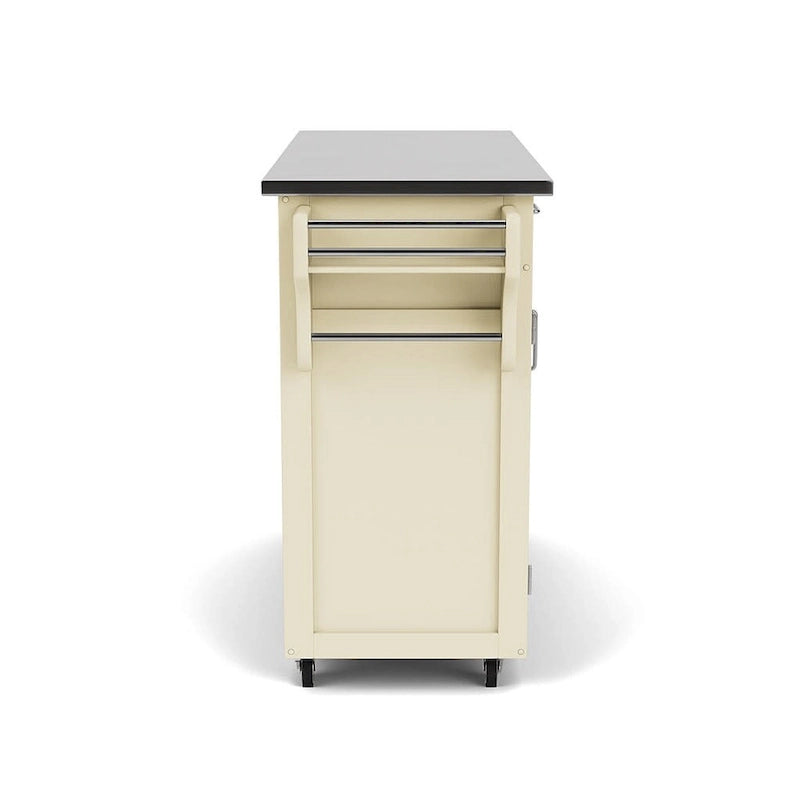 Carrello da cucina Island White con finitura in acciaio inossidabile