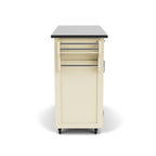 Carrello da cucina Island White con finitura in acciaio inossidabile