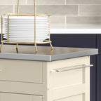 Carrello da cucina Island White con finitura in acciaio inossidabile