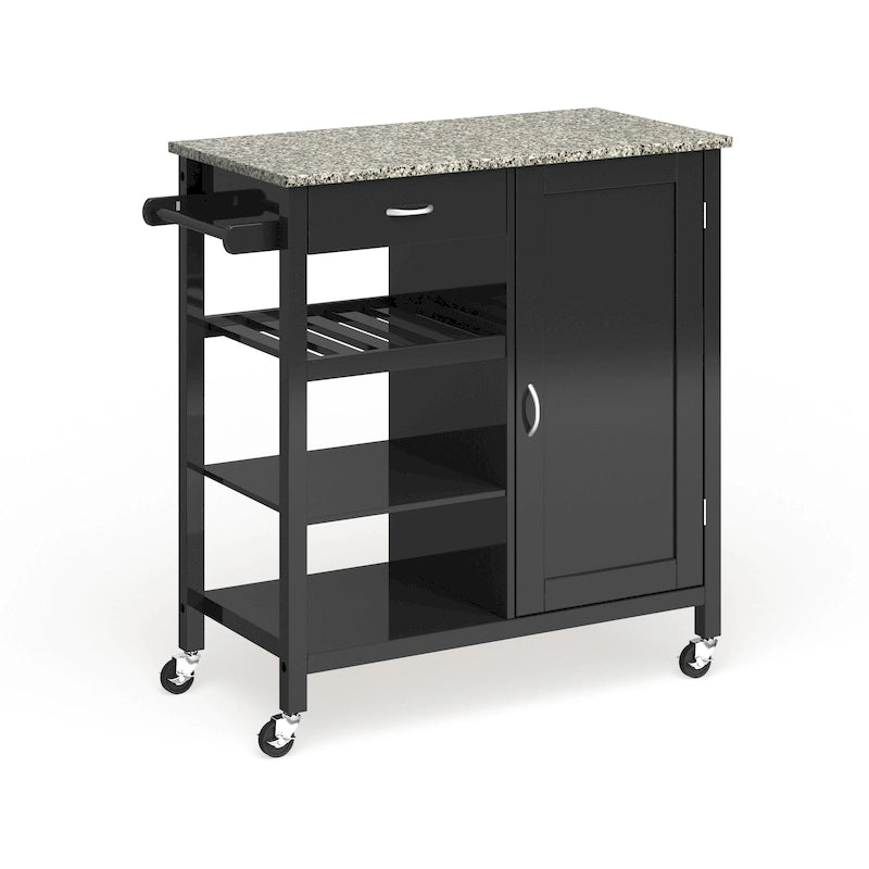 Carrello da cucina in legno a 3 ripiani