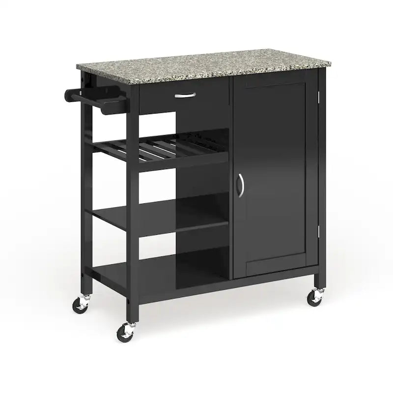 Carrello da cucina in legno a 3 ripiani