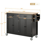 Carrello da cucina con piano in legno massello
