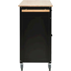 Carrello da cucina con piano in legno massello