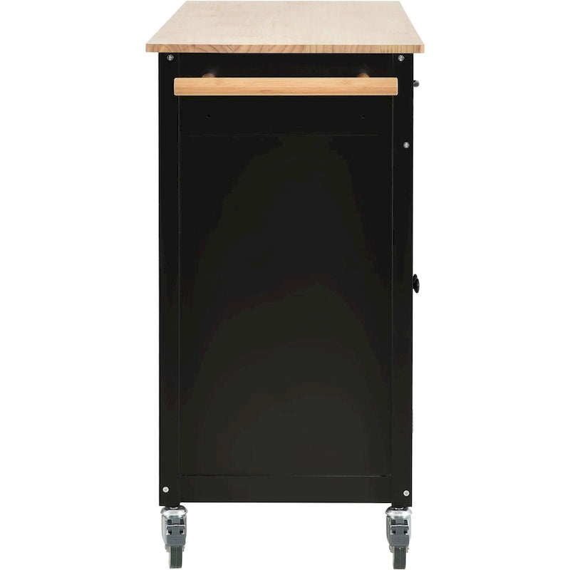 Carrello da cucina con piano in legno massello