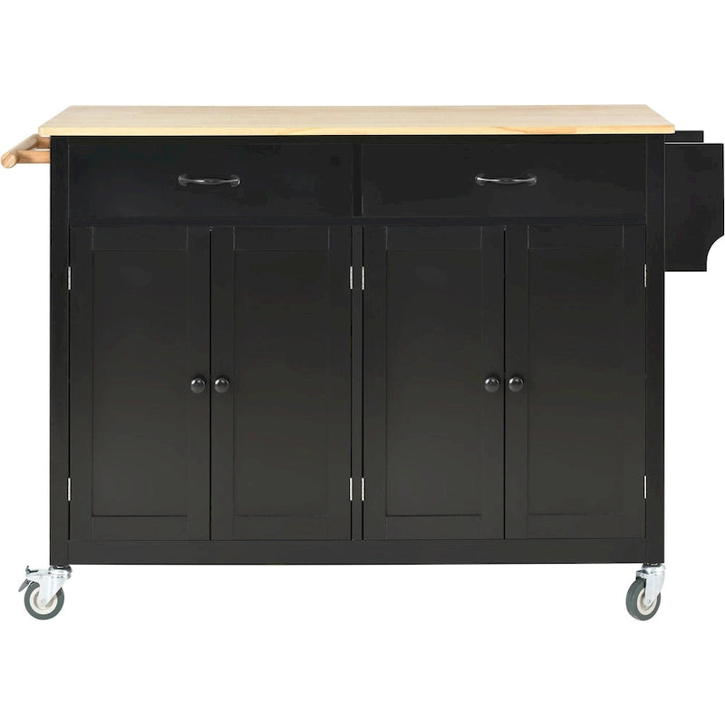 Carrello da cucina con piano in legno massello