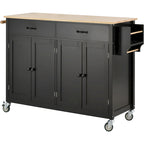 Carrello da cucina con piano in legno massello