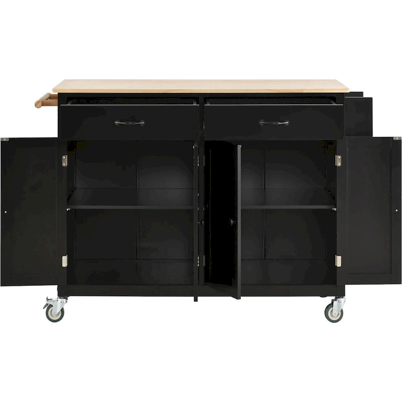 Carrello da cucina con piano in legno massello