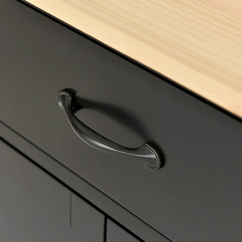 Carrello da cucina con piano in legno massello