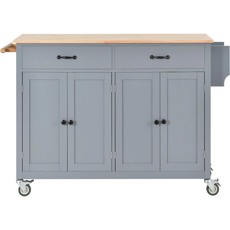 Carrello da cucina con piano in legno massello