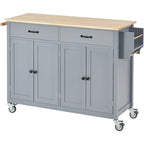Carrello da cucina con piano in legno massello