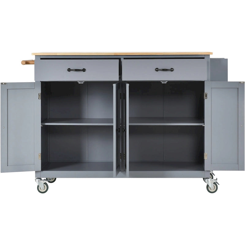Carrello da cucina con piano in legno massello