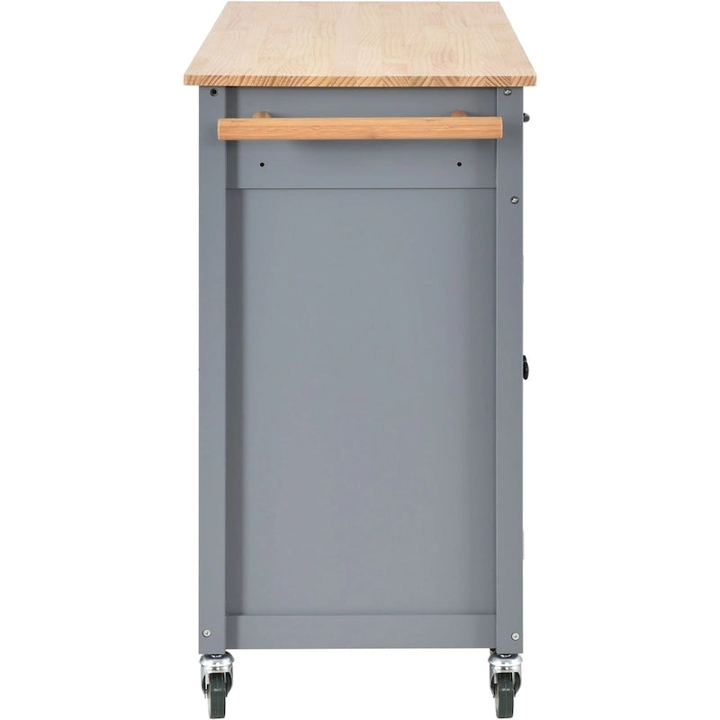 Carrello da cucina con piano in legno massello