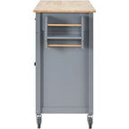 Carrello da cucina con piano in legno massello