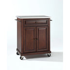 Carrello/isola da cucina portatile con piano in acciaio inossidabile e finitura mogano - 45,7 P x 78,7 L x 90,2 A cm