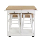 Carrello da Colazione in Legno con Tavolo a Ribalta, Piano in Acero Americano - Non Disponibile