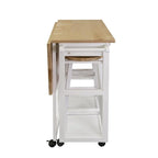 Carrello da Colazione in Legno con Tavolo a Ribalta, Piano in Acero Americano - Non Disponibile