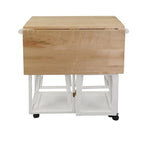 Carrello da Colazione in Legno con Tavolo a Ribalta, Piano in Acero Americano - Non Disponibile