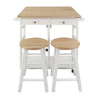 Carrello da Colazione in Legno con Tavolo a Ribalta, Piano in Acero Americano - Non Disponibile