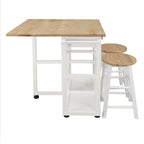 Carrello da Colazione in Legno con Tavolo a Ribalta, Piano in Acero Americano - Non Disponibile