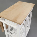 Carrello da Colazione in Legno con Tavolo a Ribalta, Piano in Acero Americano - Non Disponibile