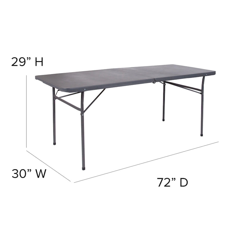 Tavolo pieghevole in plastica per banchetti ed eventi, 30L x 72P, con maniglia per il trasporto - 72P x 30L x 29A