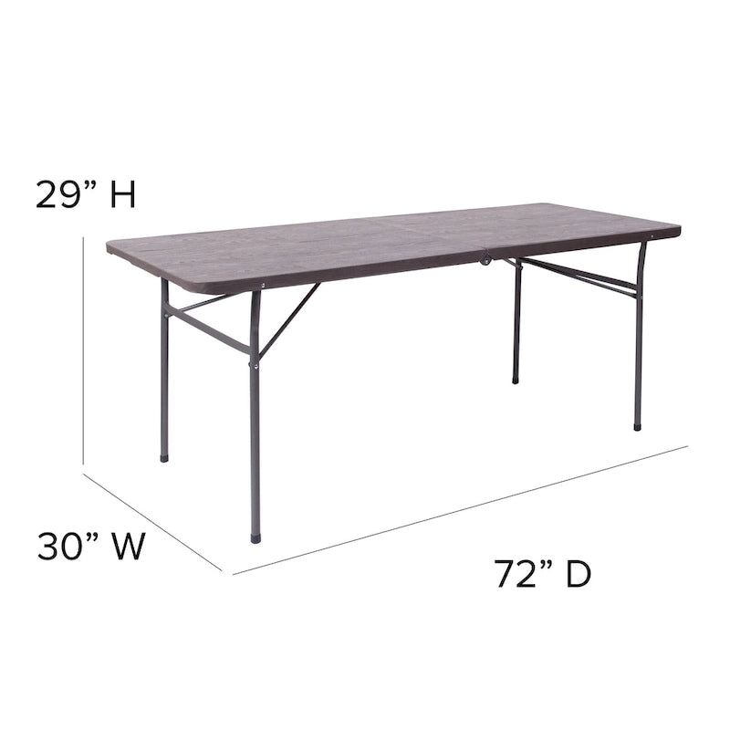 Tavolo pieghevole in plastica per banchetti ed eventi, 30L x 72P, con maniglia per il trasporto - 72P x 30L x 29A