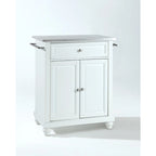 Isola da cucina portatile con ripiano in acciaio inossidabile, finitura bianca - 45,7 P x 78,7 L x 88,9 H cm